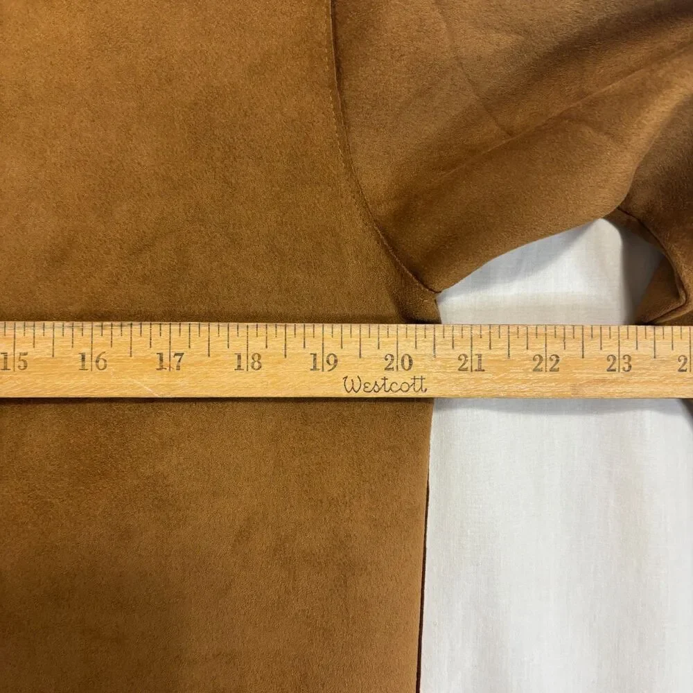 Well Worn Shacket Womens S Brown‎ Faux Suede Snap Buttons Chic Casual Minimalist - Picture 8 of 10